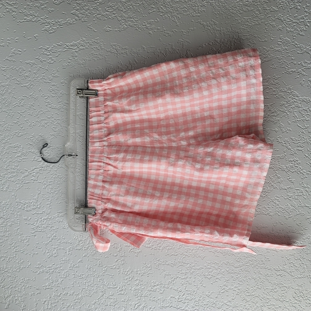 Pink Gingham Wrap Skort - Picture 2 of 3